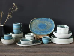 Creatable Platten|Geschirrset|Yuki - Servierplatte 2-tlg - Grün-blau